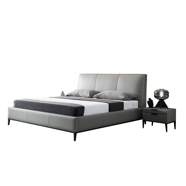 Inhabit Luxury Soft Natural Leather Simple Bed Queen/King Size