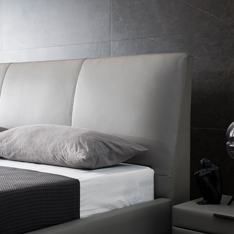 Inhabit Luxury Soft Natural Leather Simple Bed Queen/King Size