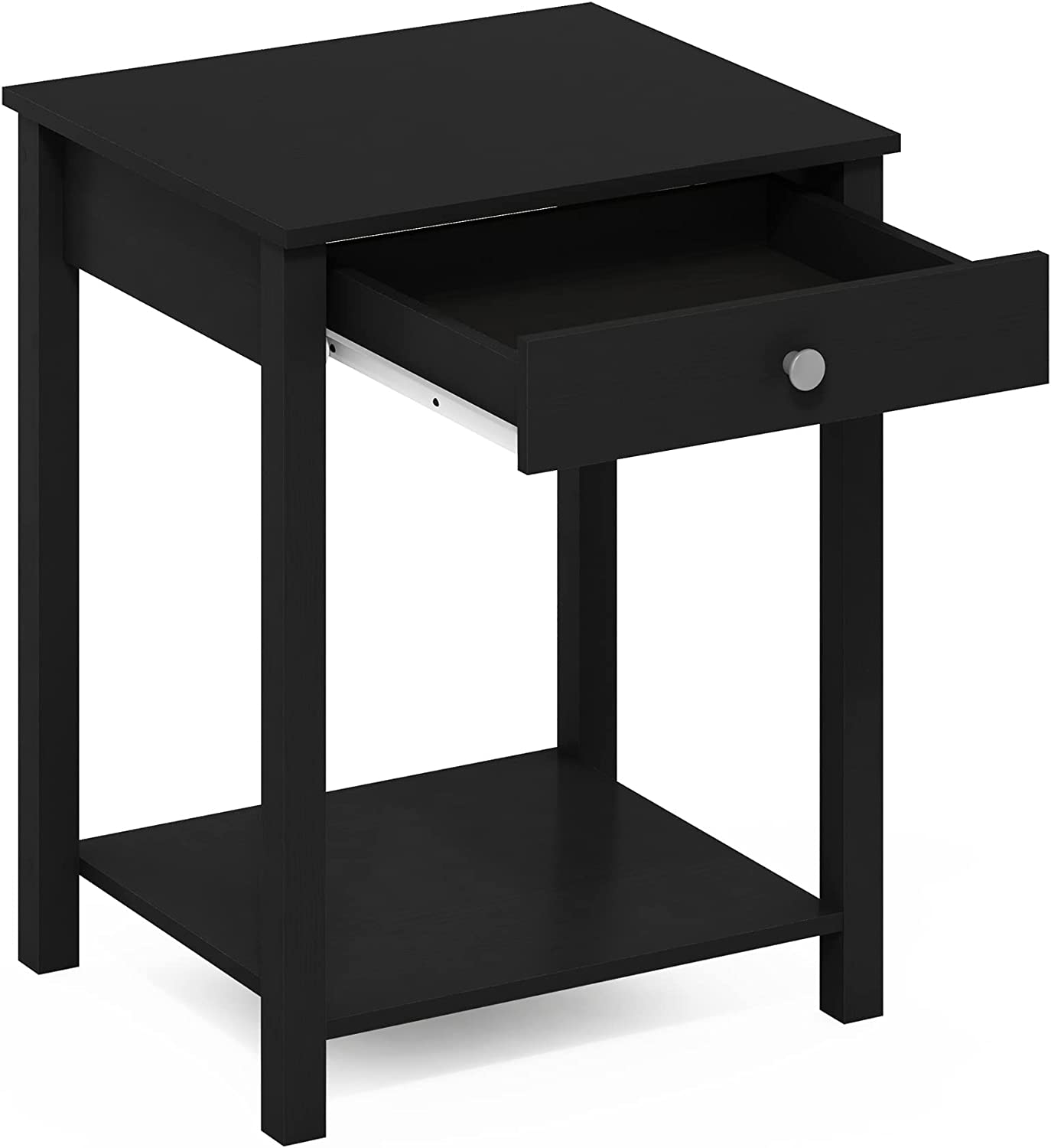 Inhabit Chic & Simple Side Table With Drawer & Shelf In 2 Colors