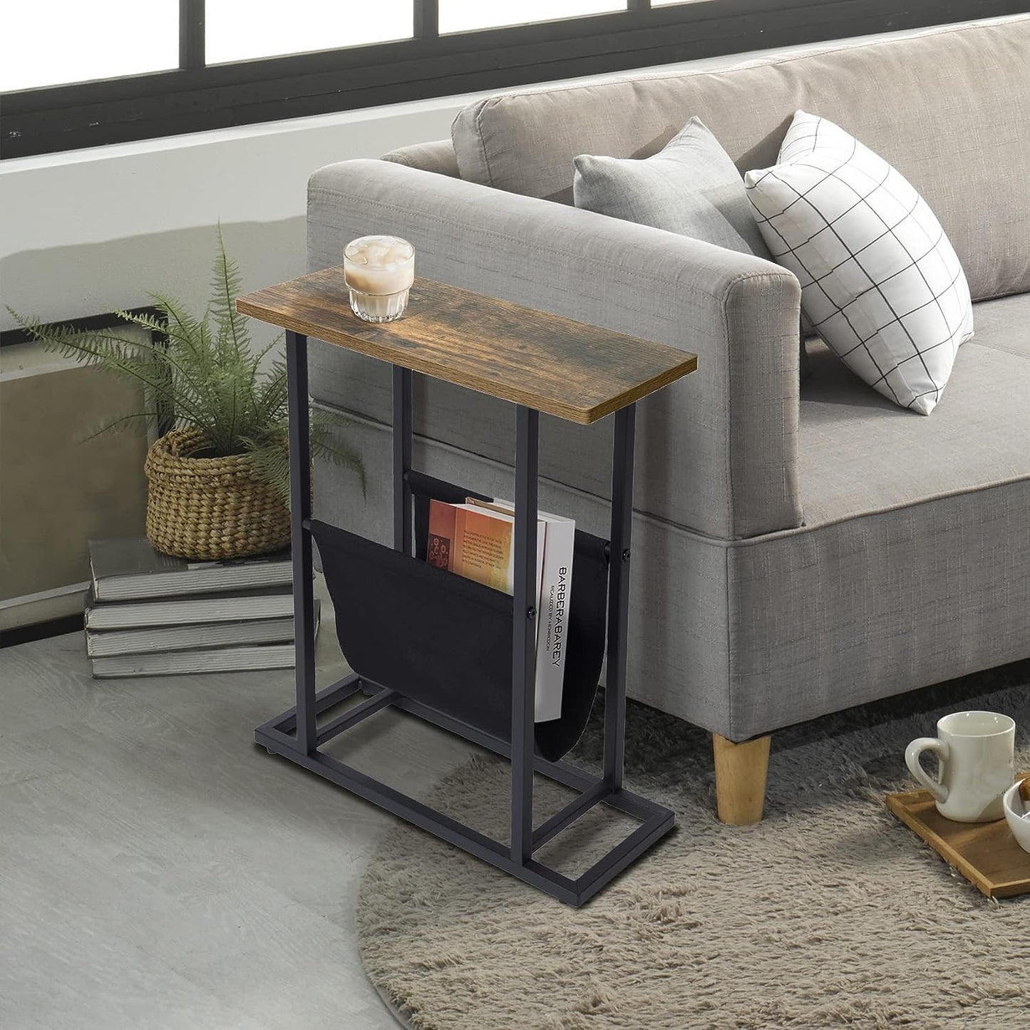 Inhabit Nano Side Table With Fabric Holder