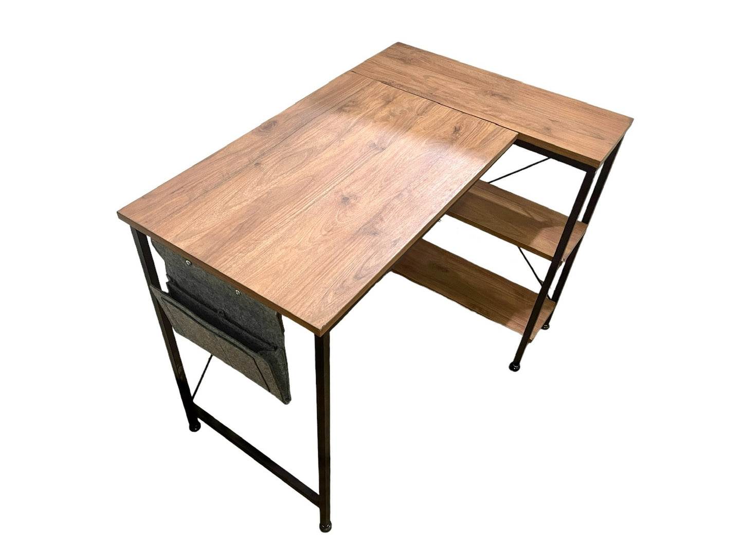 Inhabit 140cm L-Shape Desk With 2 Tier Shelves