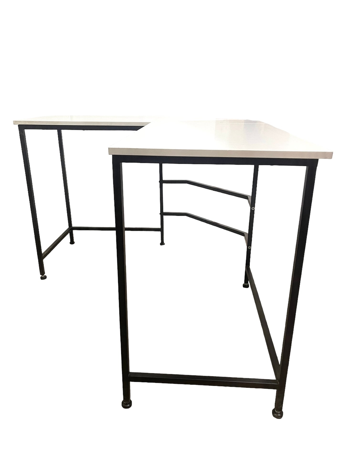 Inhabit Stark 130cm L-Shape Desk In Metal & Wood