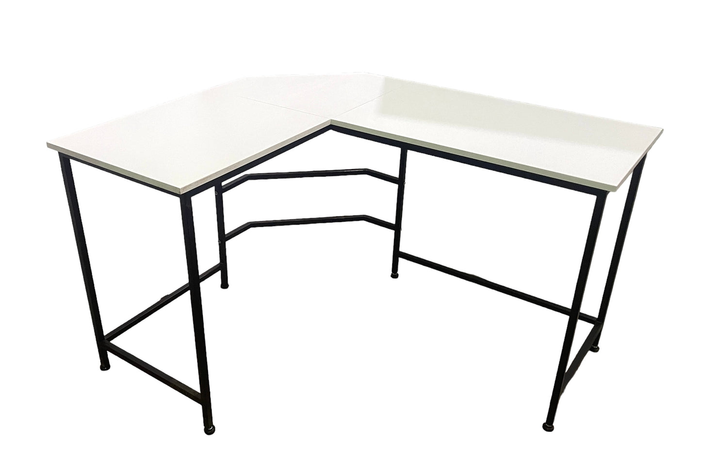 Inhabit Stark 130cm L-Shape Desk In Metal & Wood