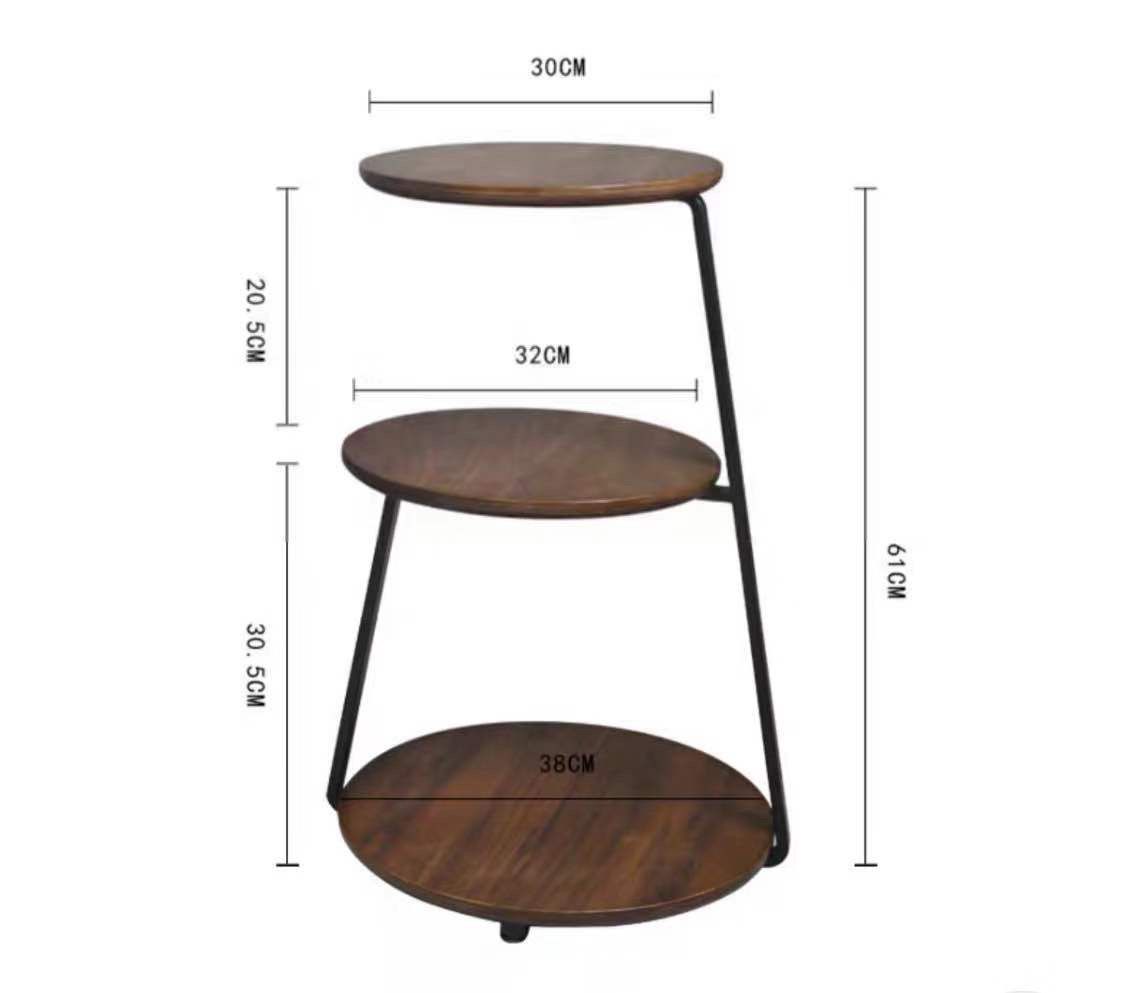 Inhabit Round Simple 3 Tier Side Table