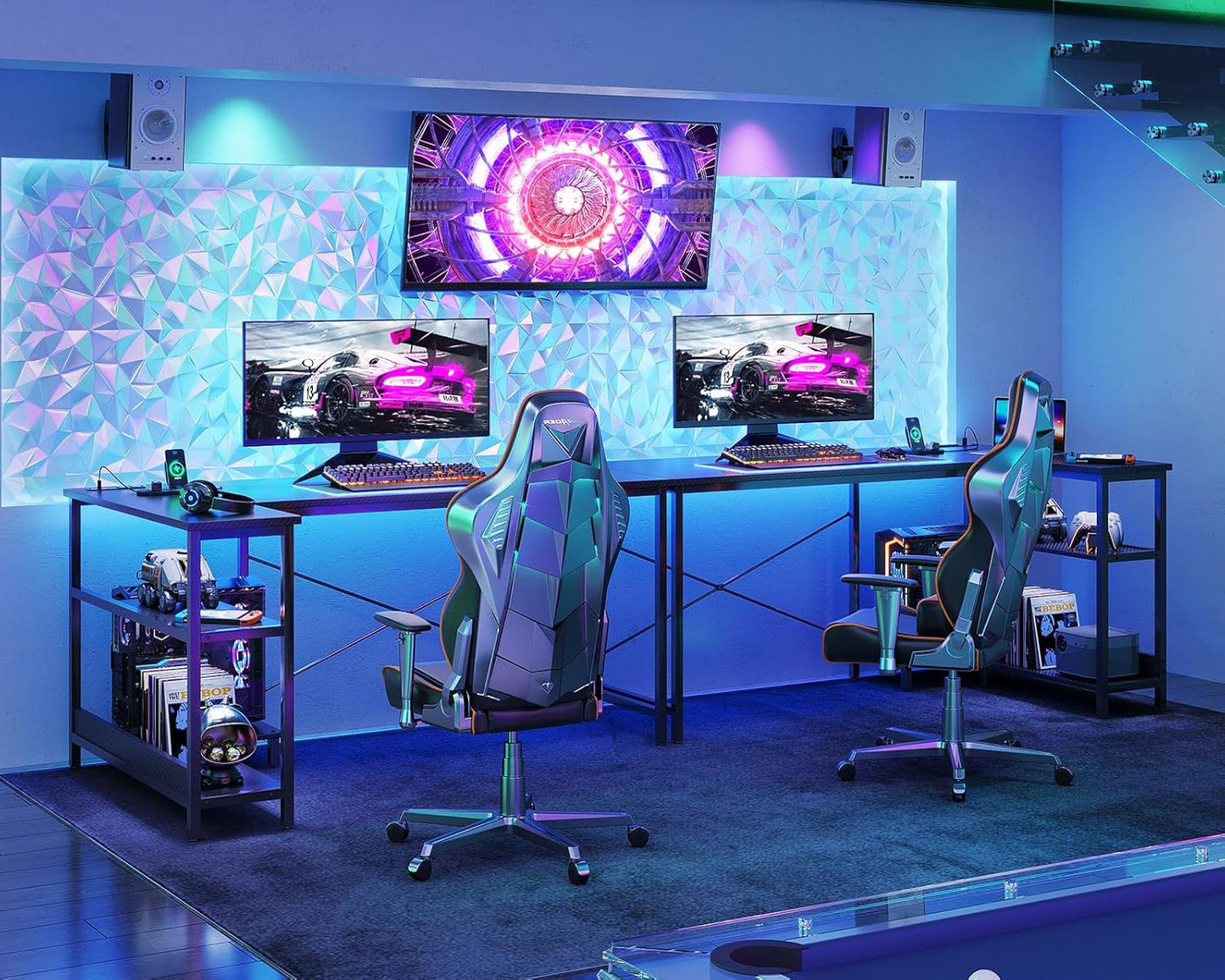 Inhabit Spider 120cm L-Shaped Desk With Built In Power Outlet