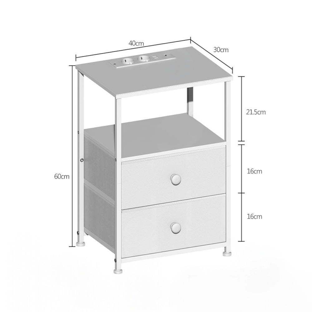 Inhabit LED Charging Side Table / Nightstand