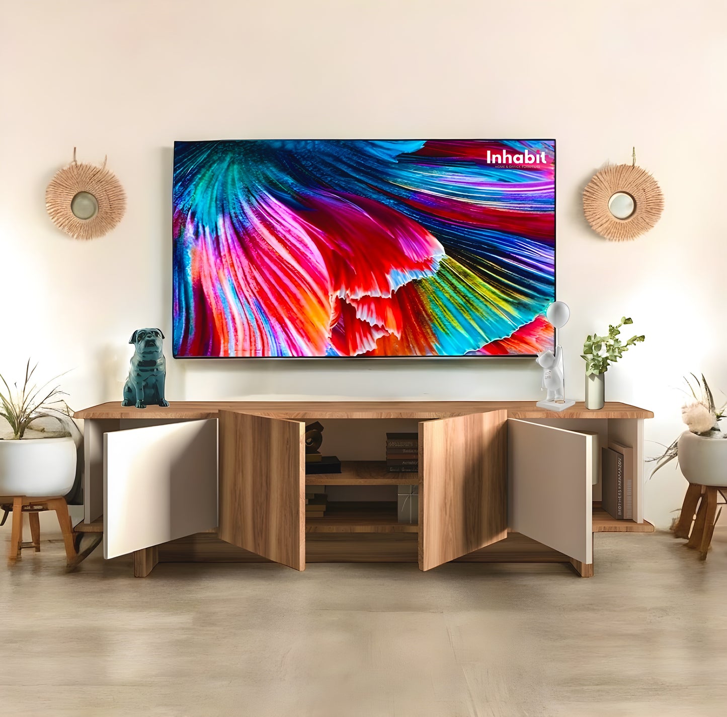 Inhabit Asymmetrical TV Console / Cabinet