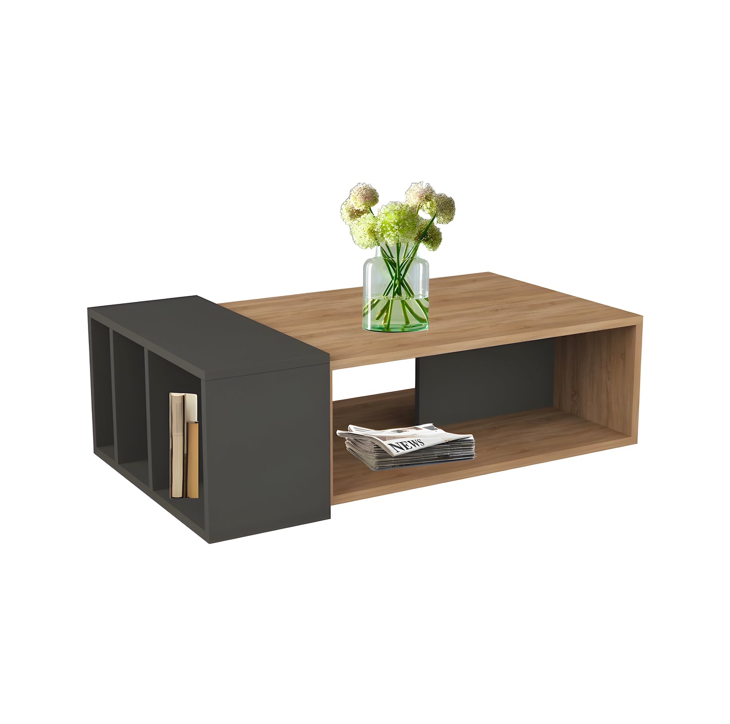 Inhabit Blend Coffee Table With Storage Shelves