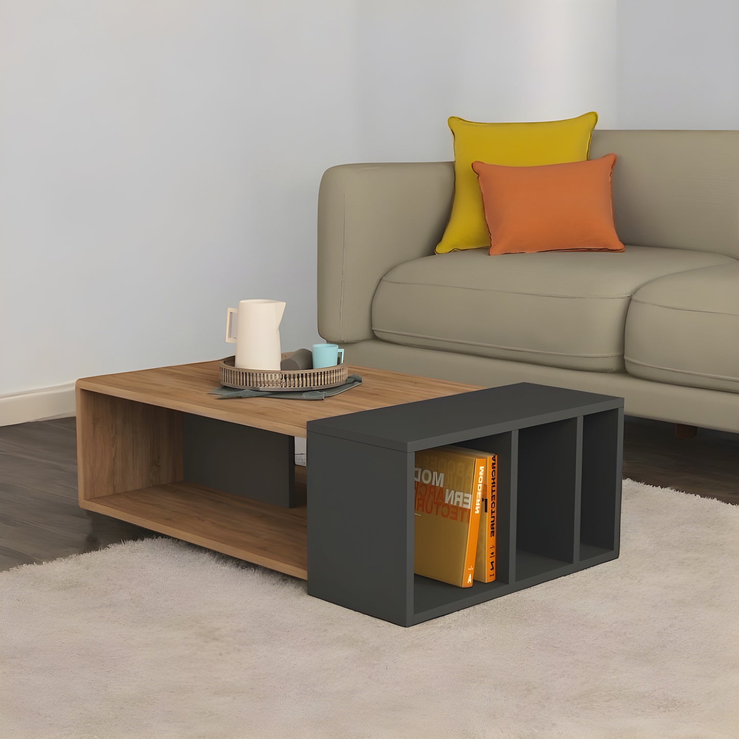 Inhabit Blend Coffee Table With Storage Shelves