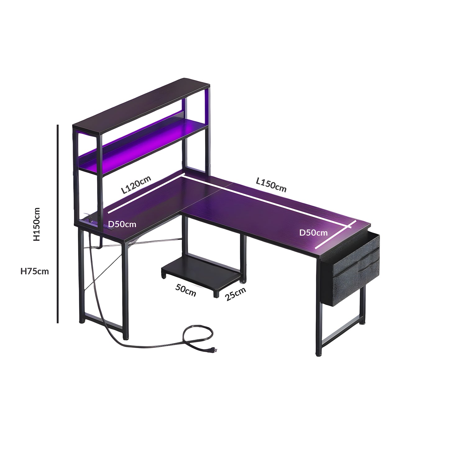 Inhabit Tekora 150cm Hutch Desk With PC Shelf