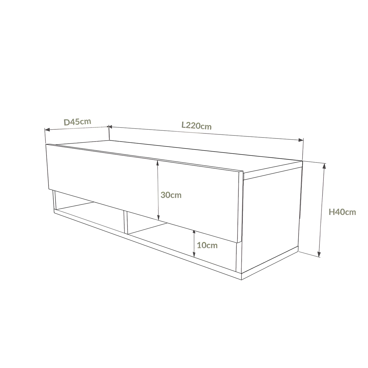 Inhabit Olive Green TV Console / Cabinet