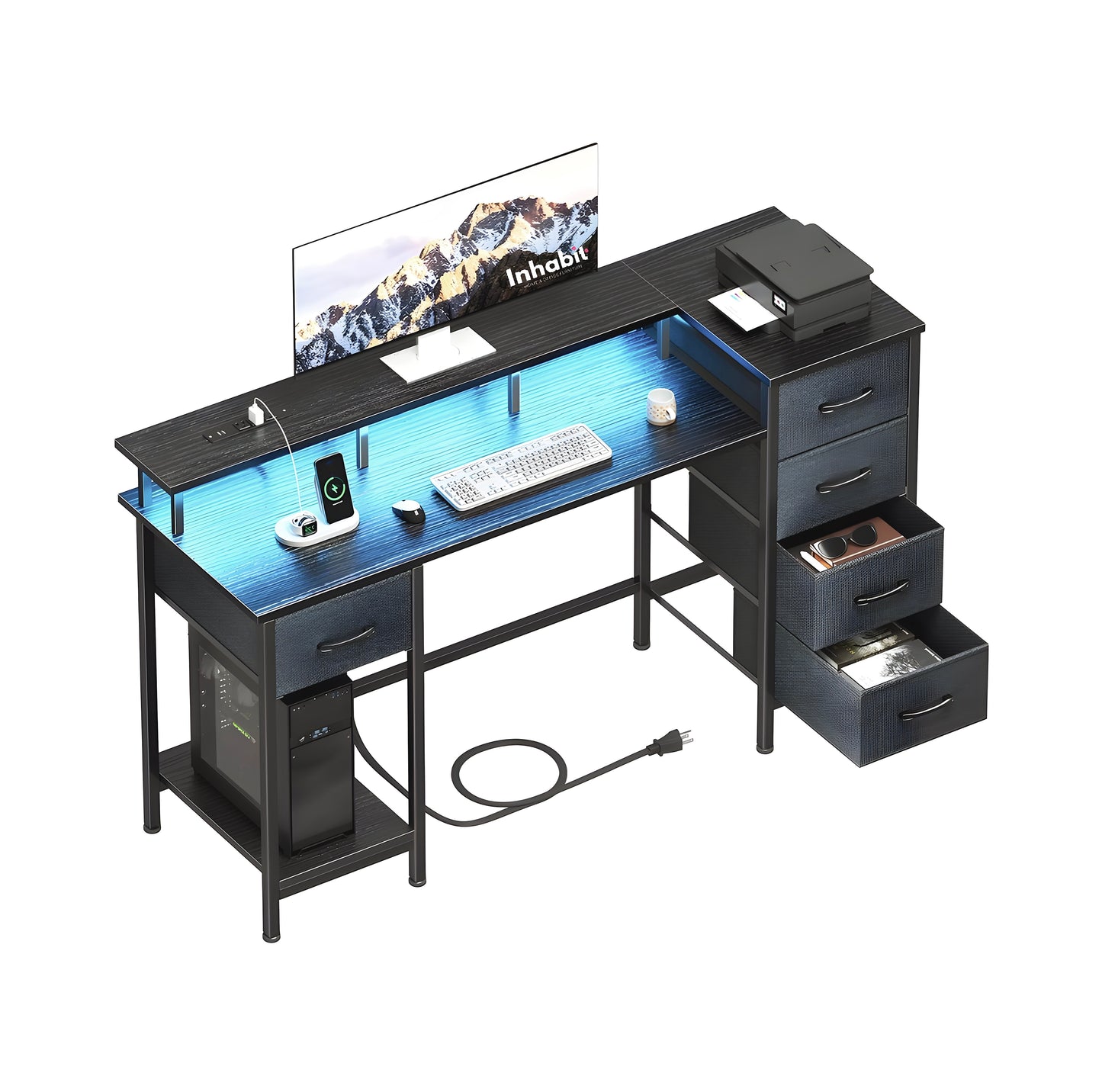 Inhabit All In One 5 Drawers Desk