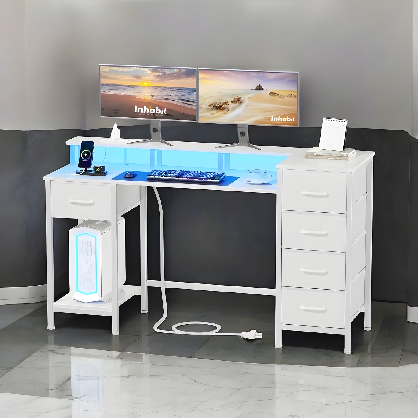 Inhabit All In One 5 Drawers Desk