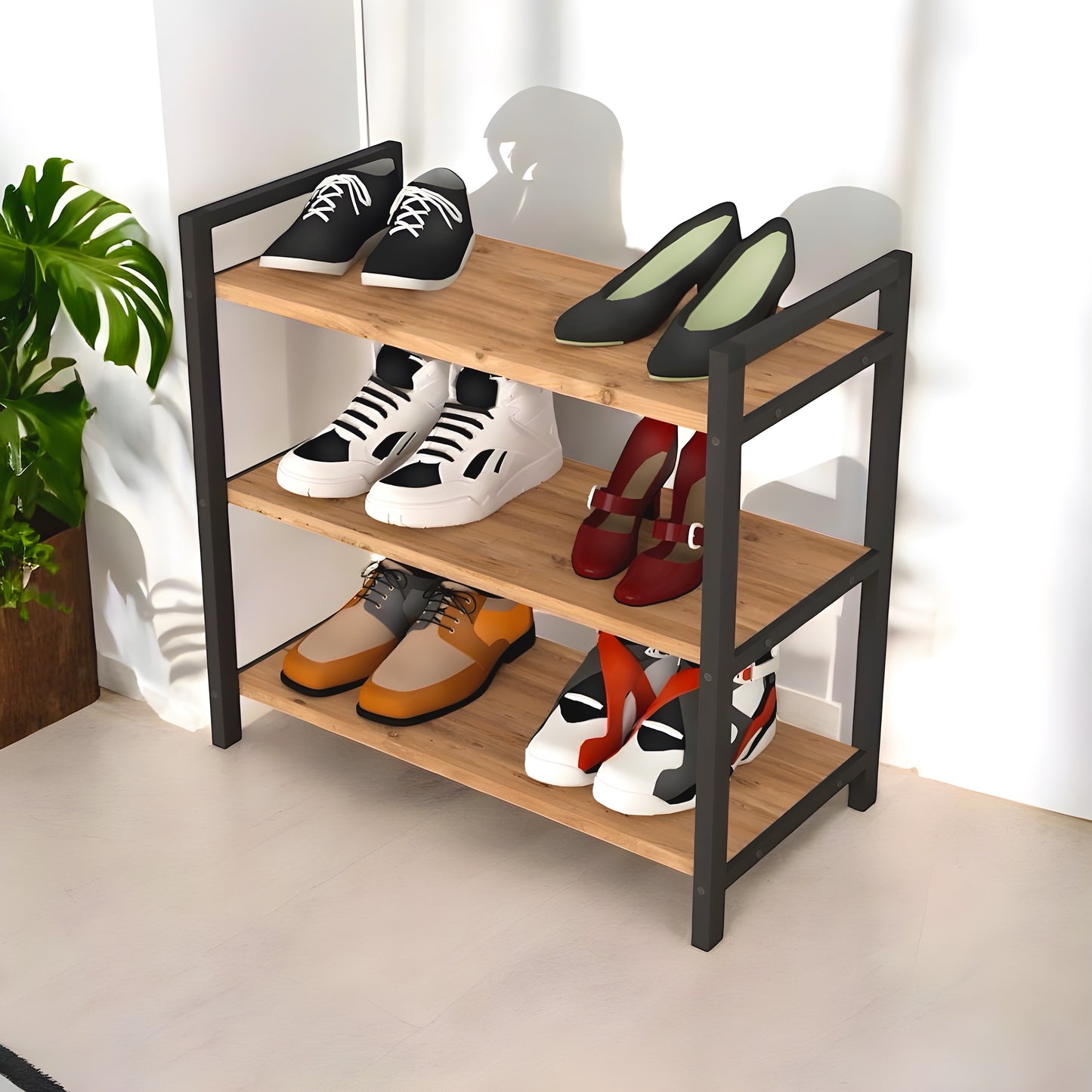 Inhabit 3 Shelves Practical Shoe Rack