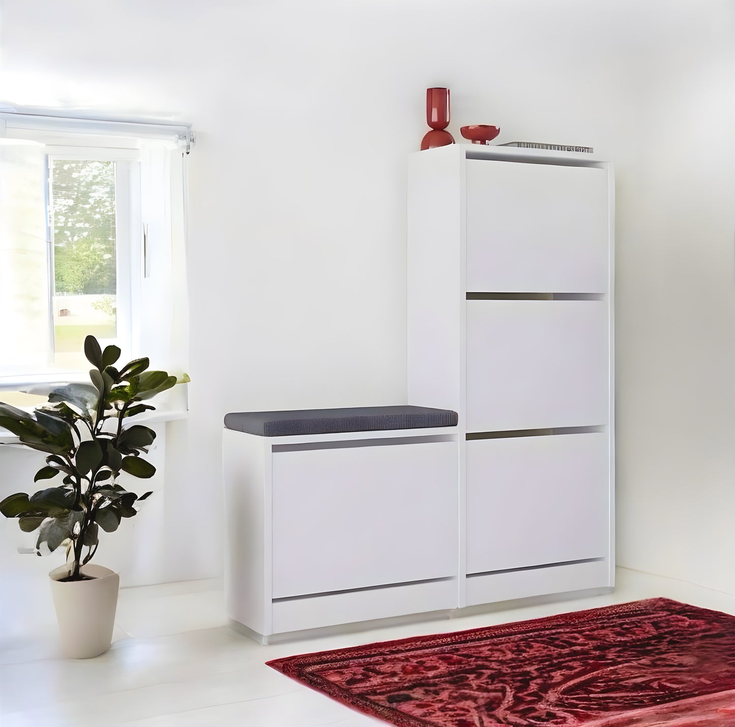 Inhabit Tower Seated Shoe Cabinet / Rack