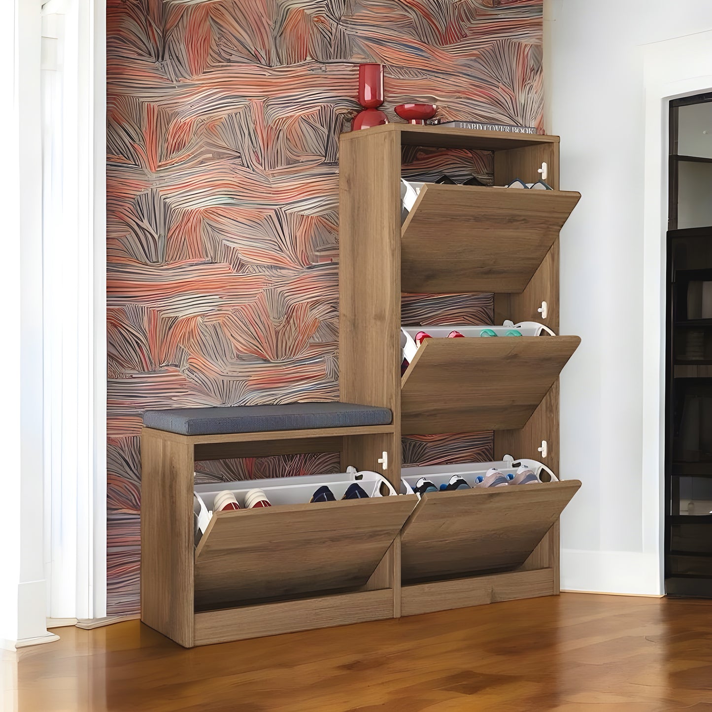 Inhabit Tower Seated Shoe Cabinet / Rack