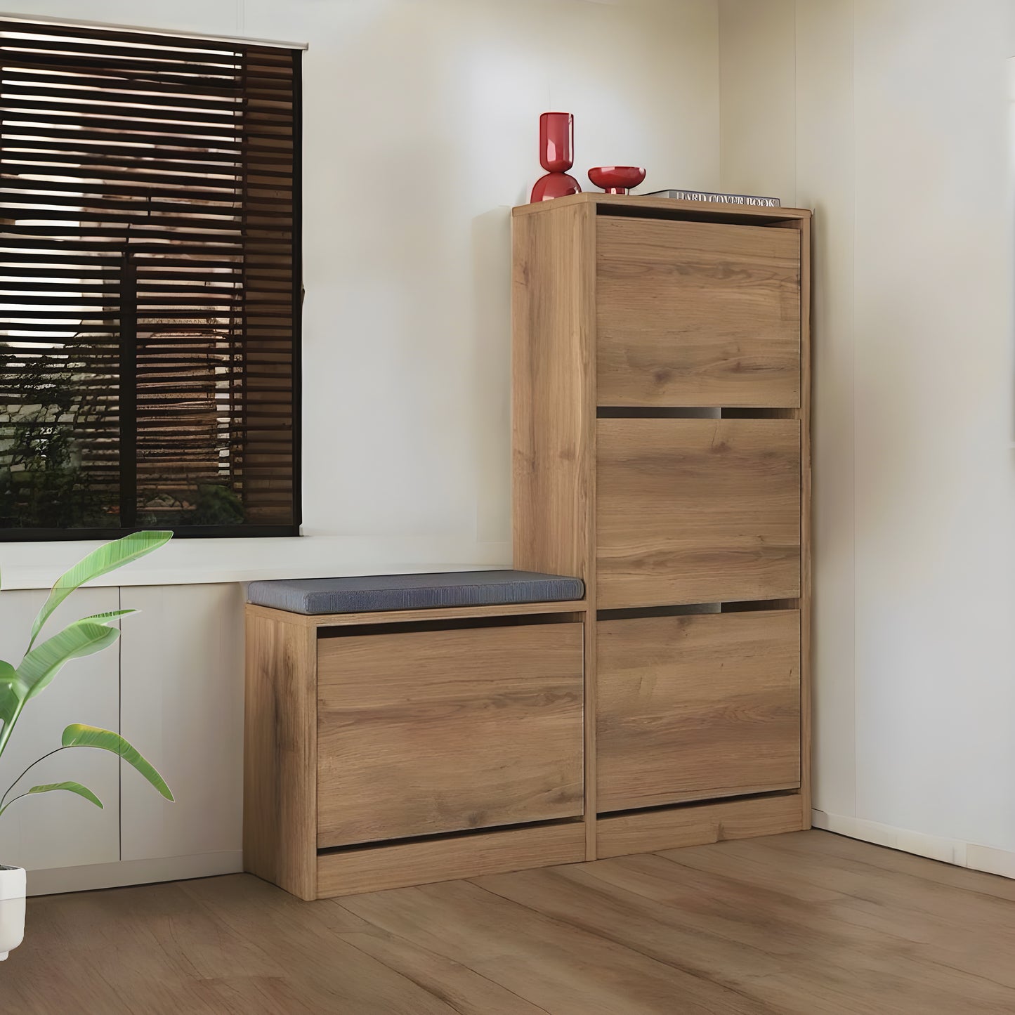 Inhabit Tower Seated Shoe Cabinet / Rack
