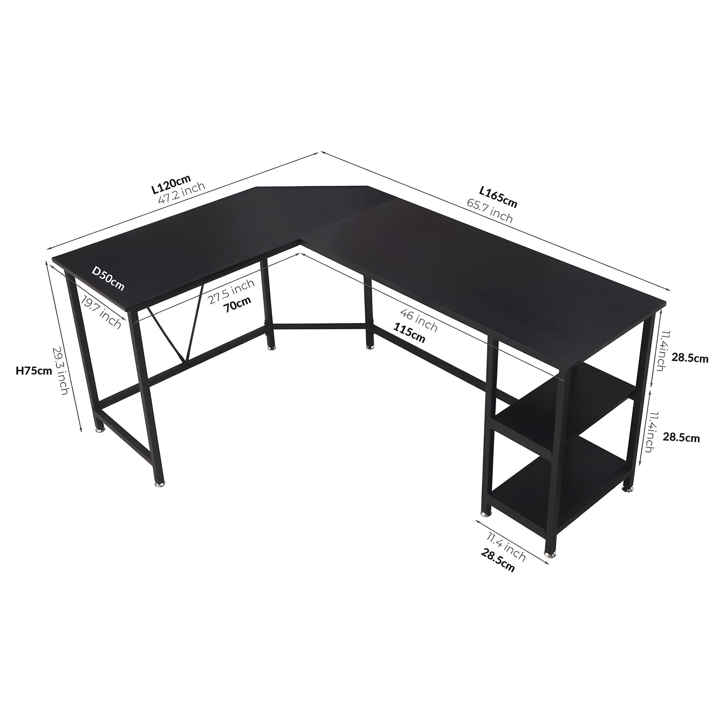 Inhabit Titan 165cm L Shape Desk