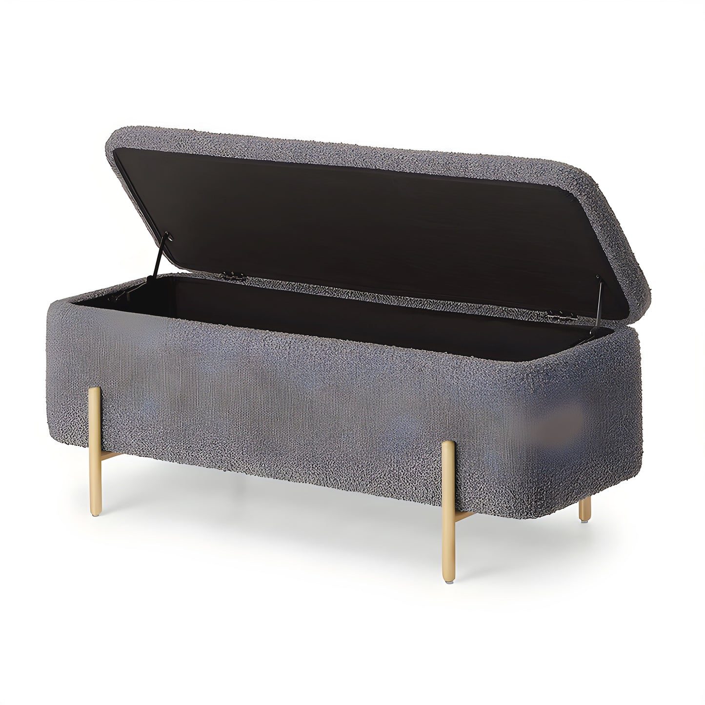 Inhabit Furry Metal Storage Bench Bench