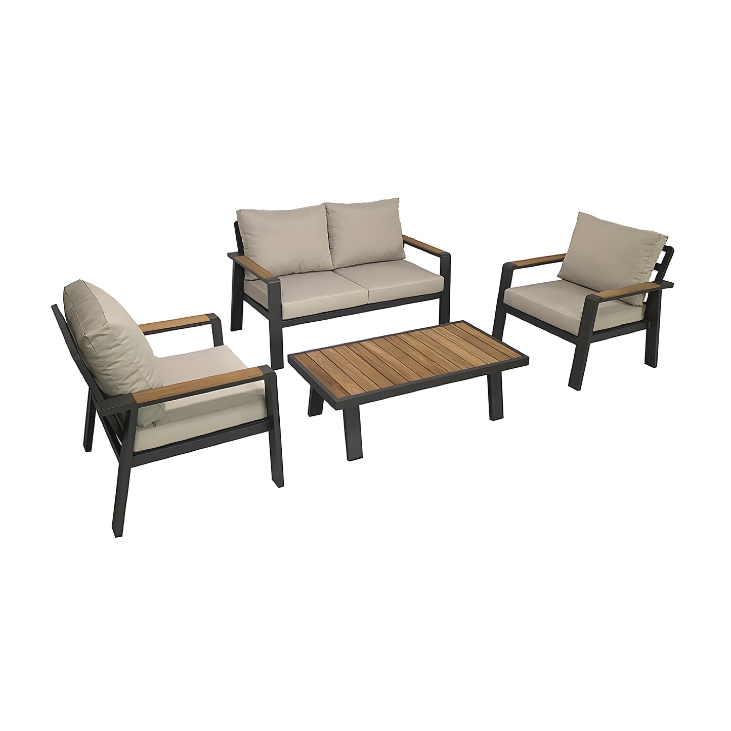 Inhabit Outdoor Metal x Solid Wood Set