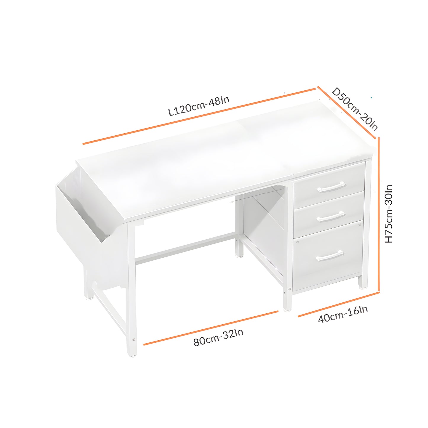 مكتب من درجين مع رف سفلي من مجموعة Inhabit