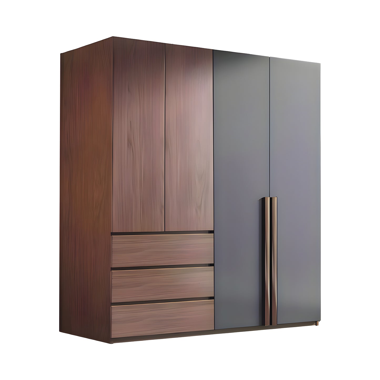 Inhabit Charcoal x Walnut Wardrobe Natural Solid Wood Customizable