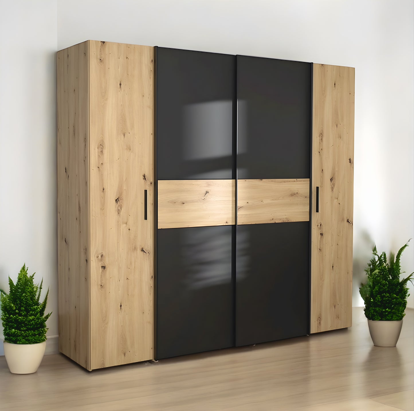 Inhabit Elite Black x Natural Wood Color Wardrobe Customizable