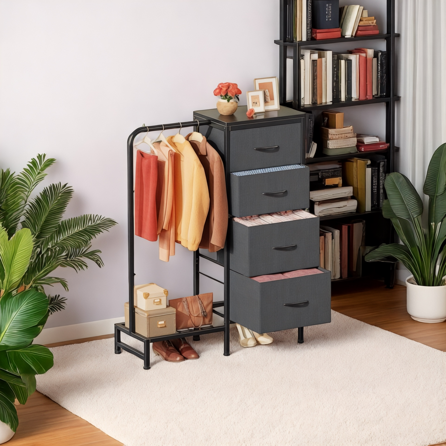 Inhabit Closet Hanger With Drawers Extension