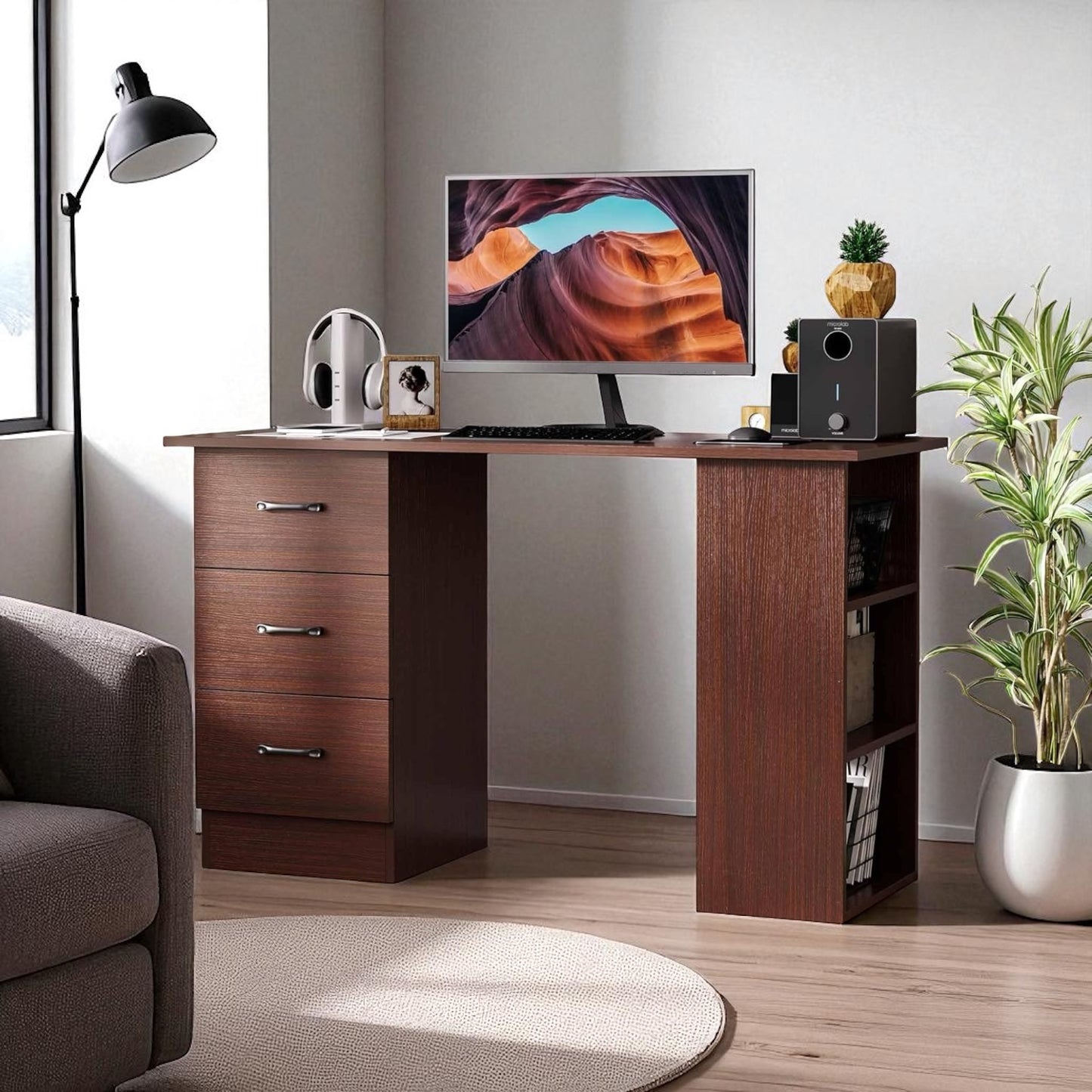 مكتب Inhabit All Wood متعدد الوظائف بتصميم عصري مقاس 120 سم