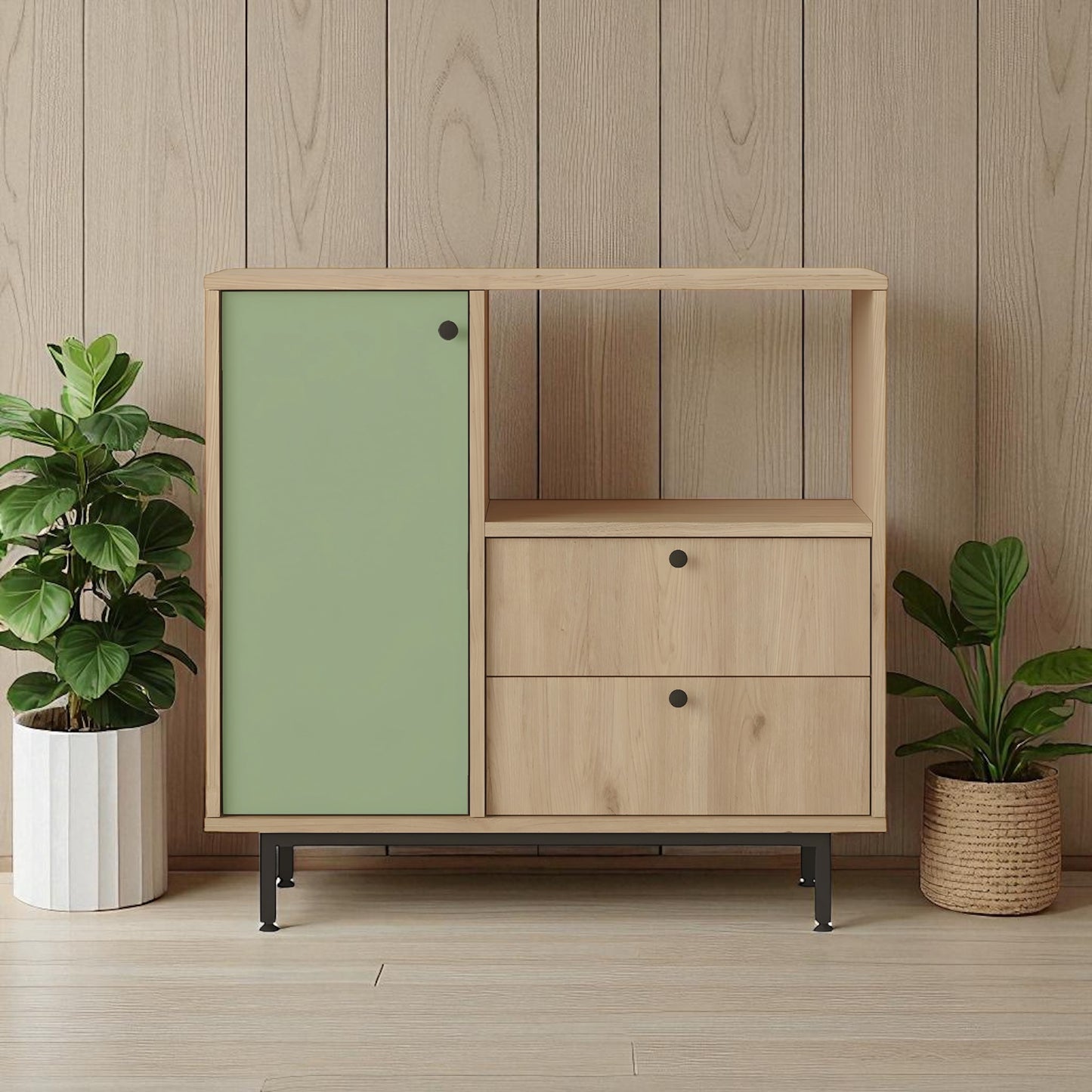 خزانة تخزين من مجموعة Inhabit Olive Green Vintage Coffee Corner