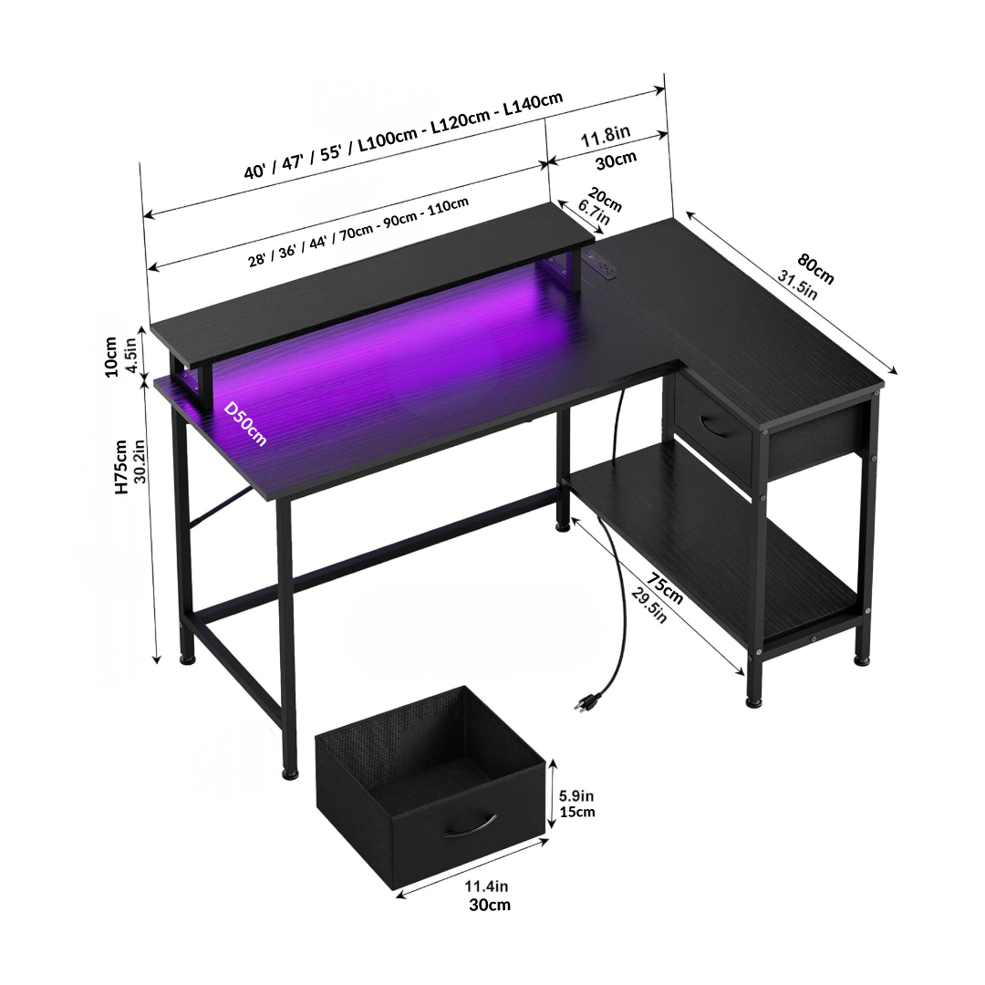 Inhabit Viral L-Shape Desk In 4 Sizes