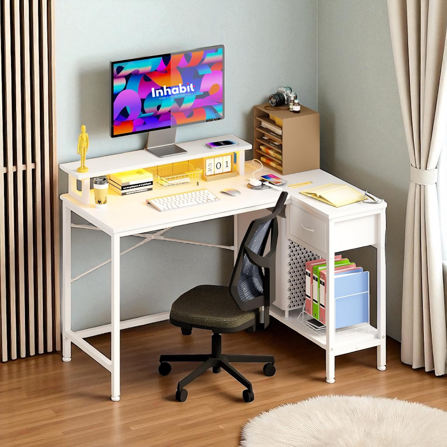Inhabit Viral L-Shape Desk In 4 Sizes