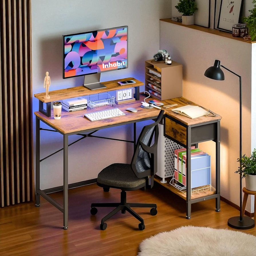 Inhabit Viral L-Shape Desk In 4 Sizes