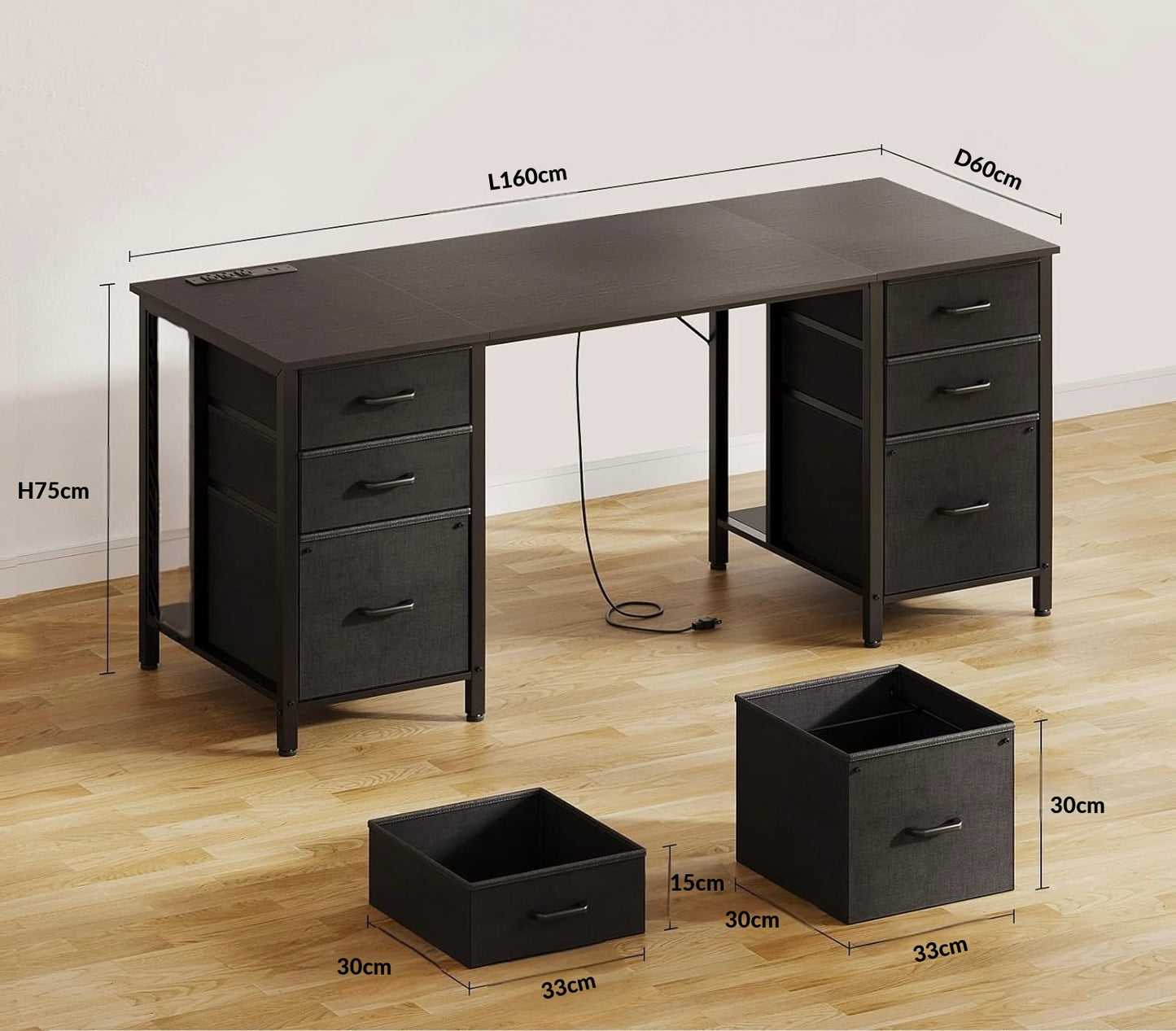 Inhabit Classic 6 Drawers Desk