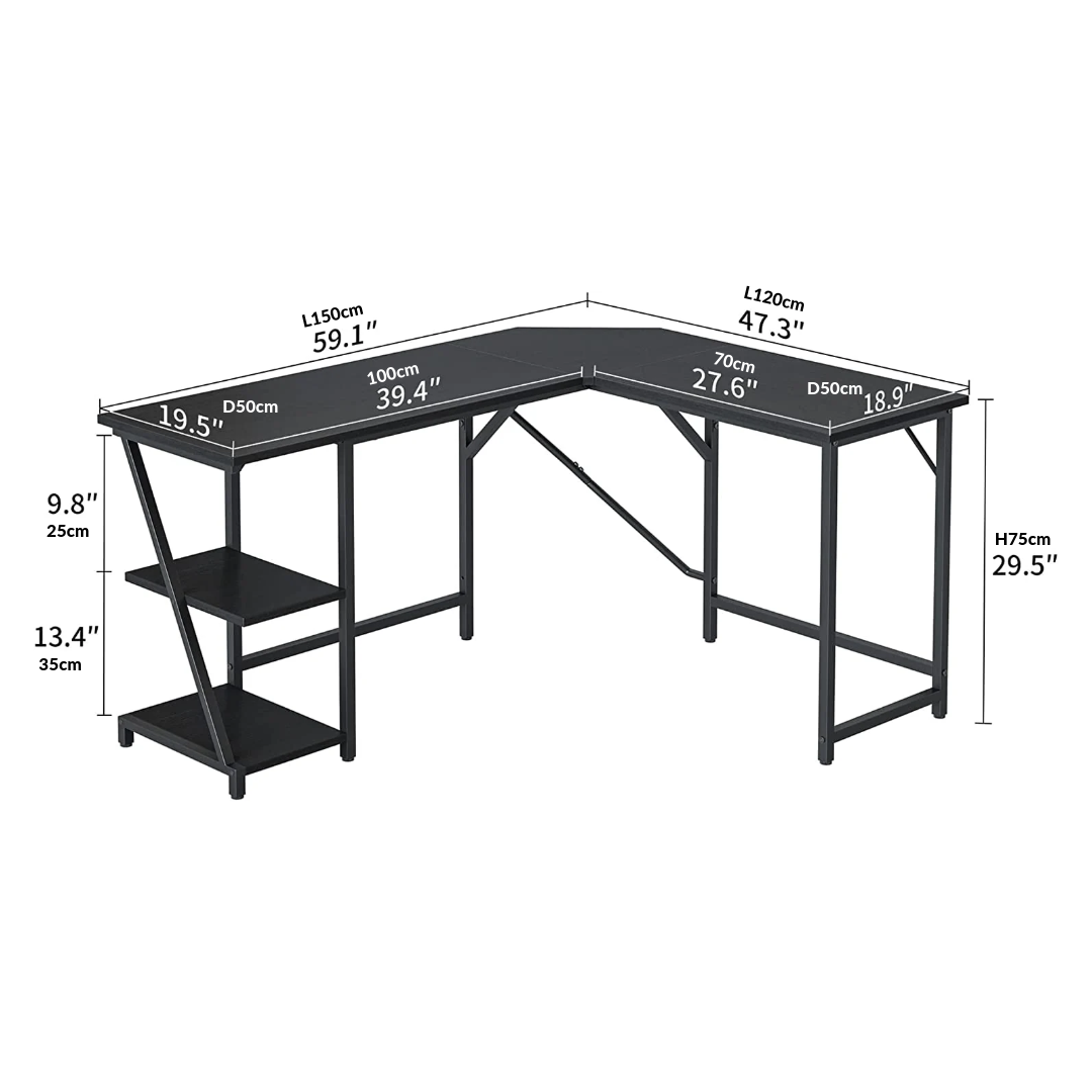 Inhabit Zeox 150cm L-Shaped Desk