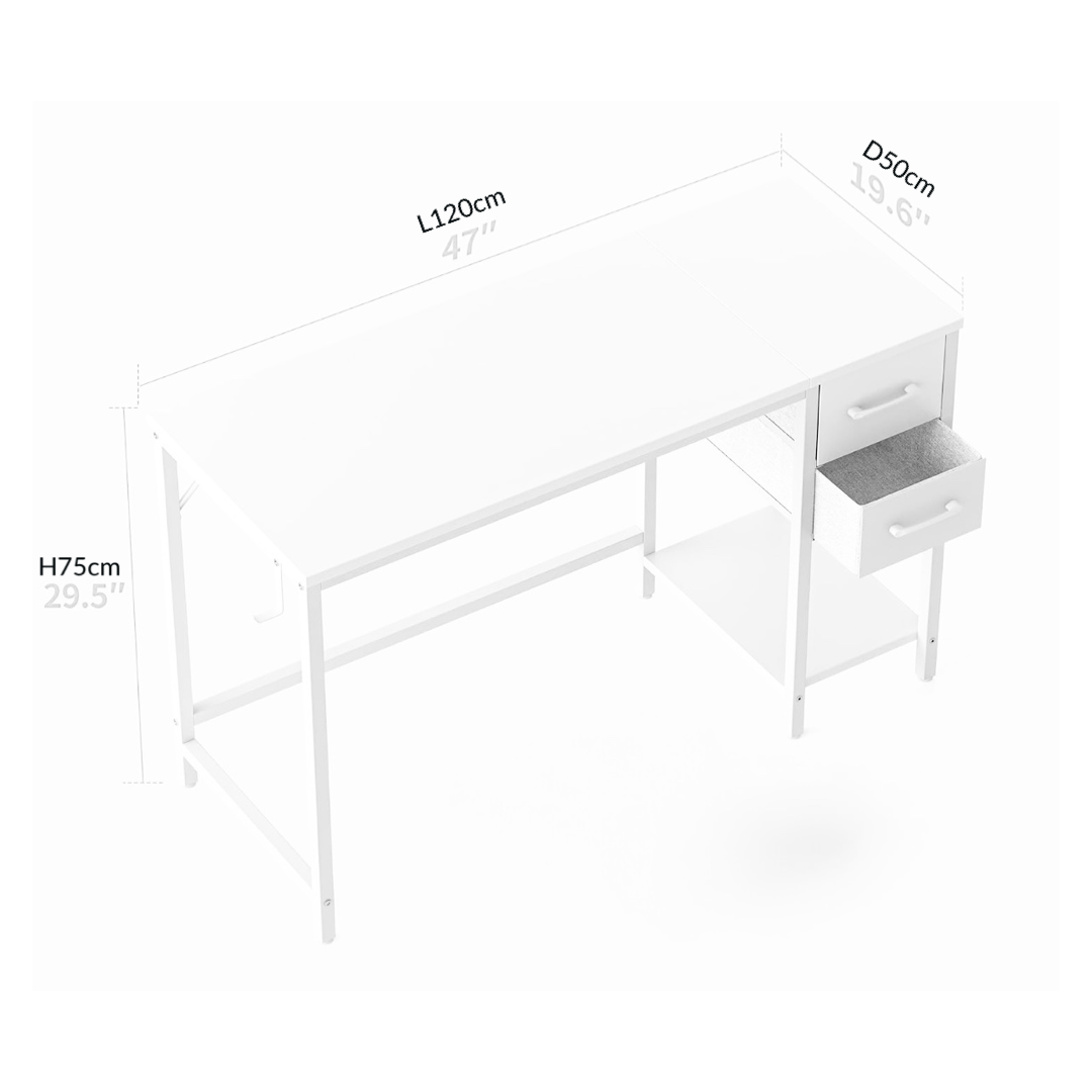 Inhabit 2 Drawers Desk With Bottom Shelf