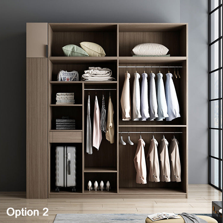 Inhabit Modern Matte Beige Solid Wood Wardrobe With 2 Options
