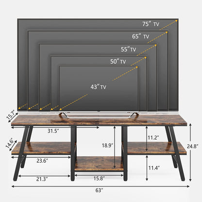 Inhabit 3 Tiet TV Media Console In Metal & Wood