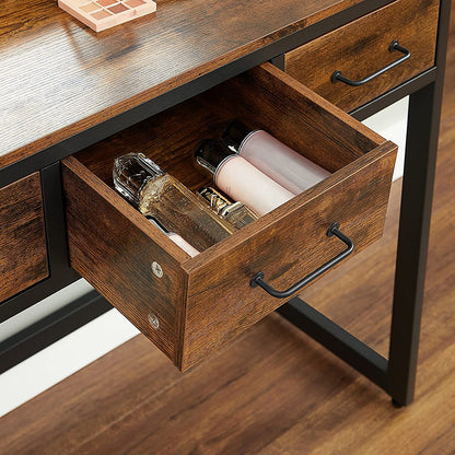 Inhabit Vintage Makeup Vanity Metal X Solid Wood With 3 Drawers