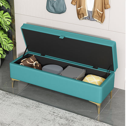 Inhabit Folding Storage Bench In Leather