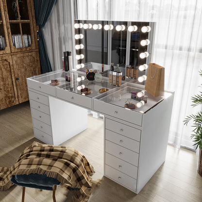 Inhabit X-Large Makeup Vanity With Big Storage With Lights & Mirror