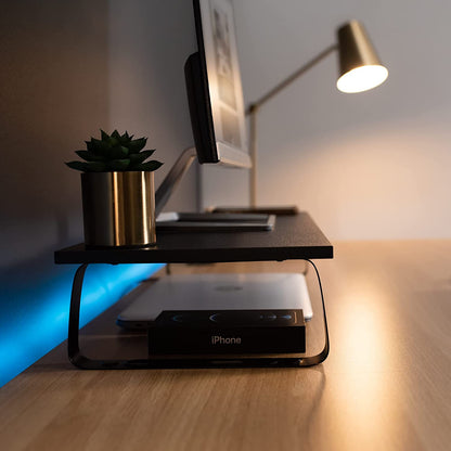 Inhabit Monitor Stand Riser In Wood & Metal