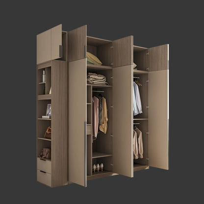 Inhabit Modern Matte Beige Solid Wood Wardrobe With 2 Options