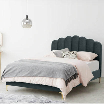 Inhabit Lining Line Solid X Engineered Wood  Velvet Bed Single and Double Size