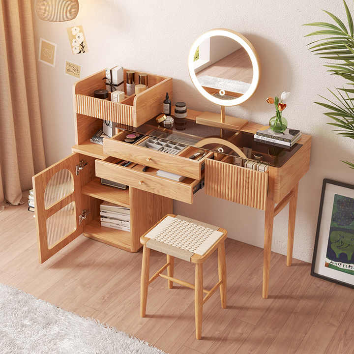 Inhabit Nordic Style Makeup Vanity With Drawers & Cabinets