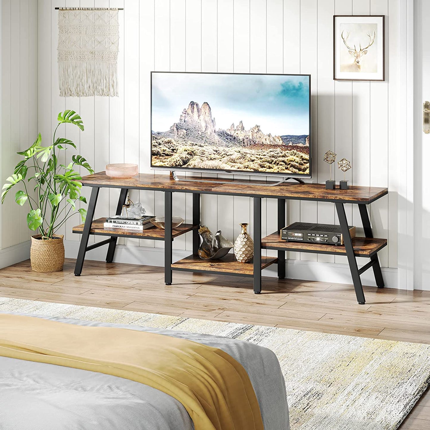 Inhabit 3 Tiet TV Media Console In Metal & Wood