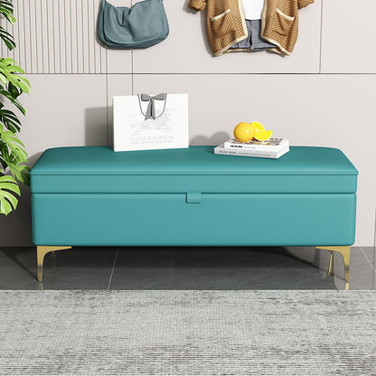 Inhabit Folding Storage Bench In Leather