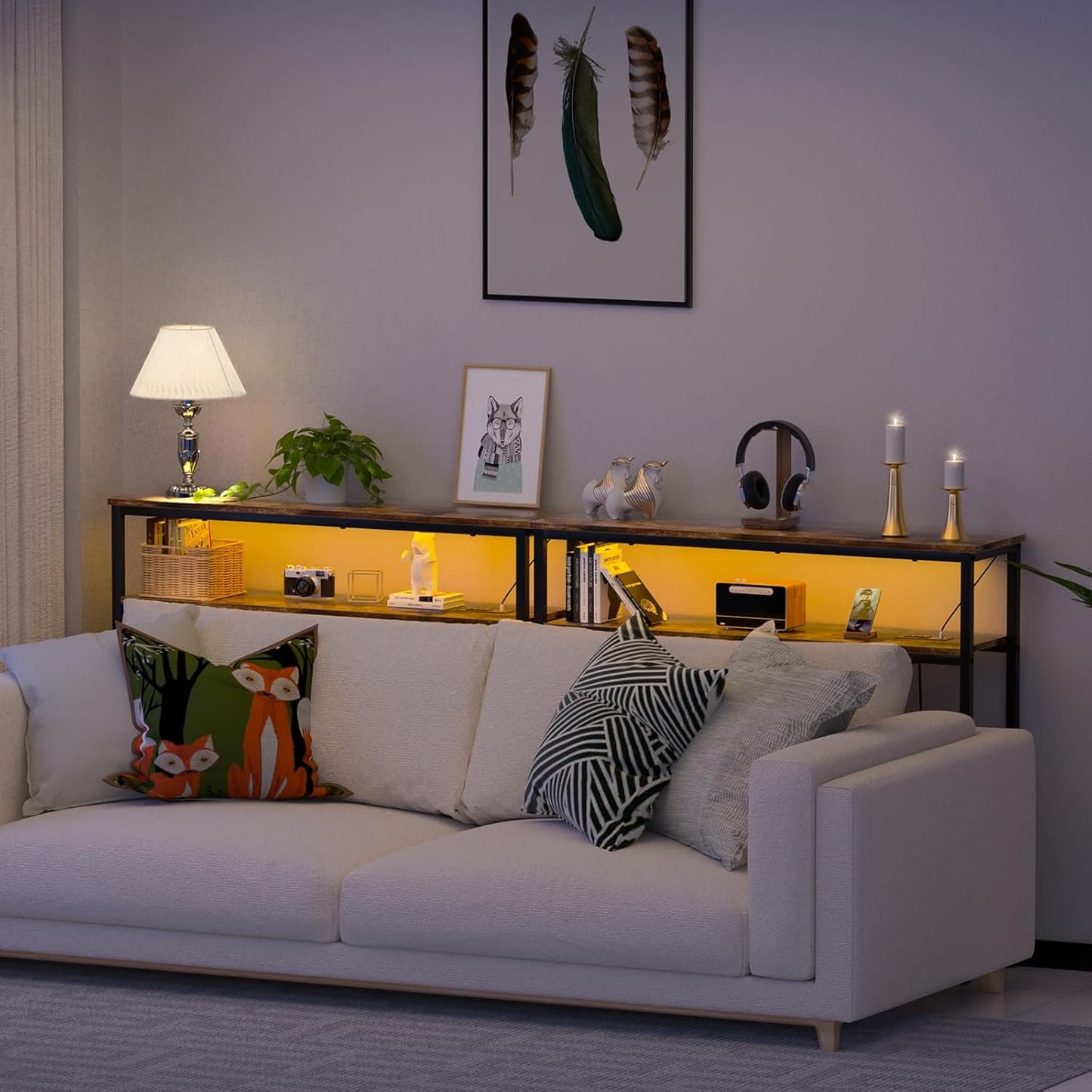 Inhabit Narrow Console/ Entryway With LED & Power Outlet