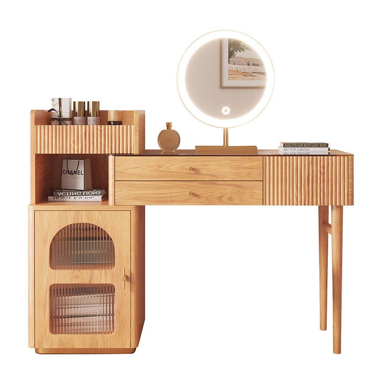 Inhabit Nordic Style Makeup Vanity With Drawers & Cabinets