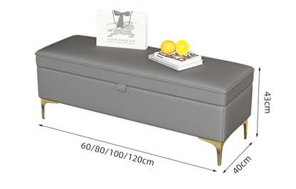 Inhabit Folding Storage Bench In Leather